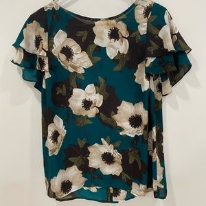 Banana Republic Green Floral Shirt